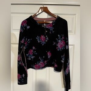 Free People Pink and Purple Knit Cardigan